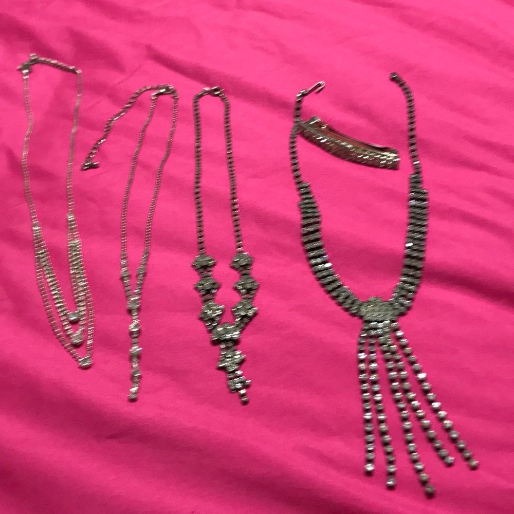 Clear Crystal  Rhinestone Jewelry Lot